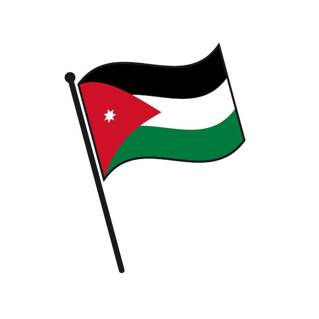 Drapeau simple Jordanie icône isolé sur fond blanc