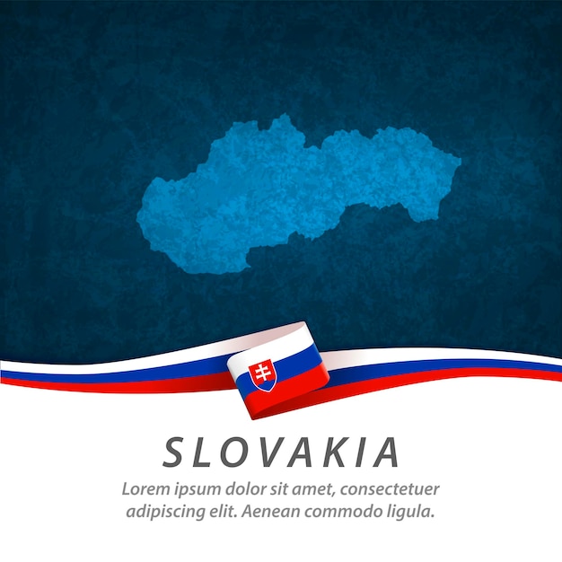 Drapeau De La Slovaquie Avec Carte Centrale