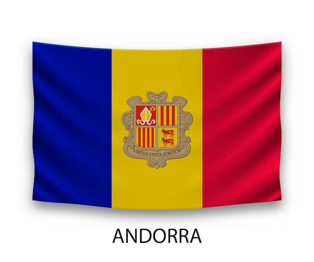 Drapeau de soie suspendu d'Andorre Illustration vectorielle