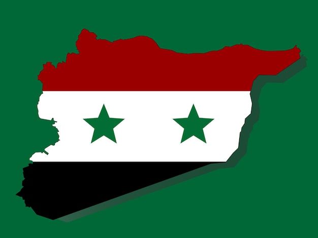 Vecteur drapeau de la syrie carte de la syrie et illustration du drapeau