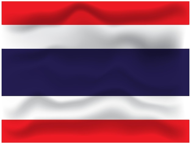 Vecteur un drapeau de la thaïlande agitant est montré dans cette illustration