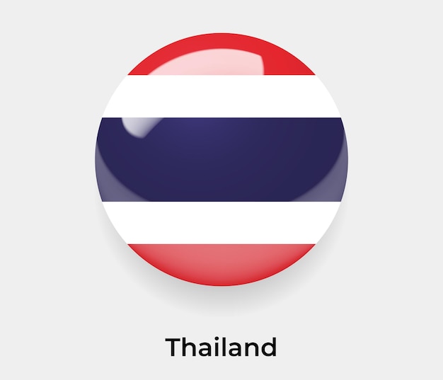 Vecteur drapeau de la thaïlande brillant bulle icône illustration vectorielle