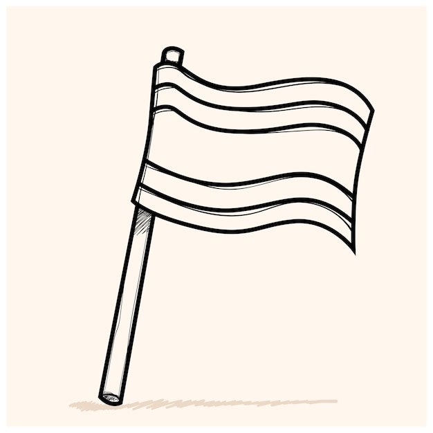 Vecteur drapeau de la thaïlande doodle icône illustration vectorielle
