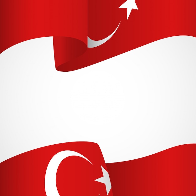 Drapeau de la Turquie sur blanc