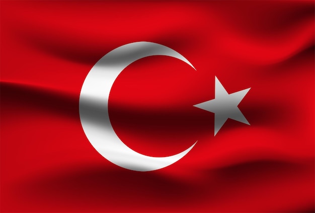 Drapeau De La Turquie, Illustration Vectorielle