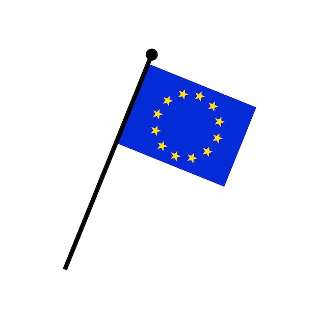 Drapeau de l'UE isolé Drapeau de l'Union européenne Icône plate vectorielle