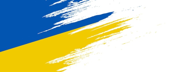 Drapeau De L'ukraine Avec Le Concept De Brosse Drapeau De L'ukraine Dans Le Style Grunge Priez Pour L'ukraine Drapeau De La Brosse Peinte à La Main Du Pays De L'ukraine