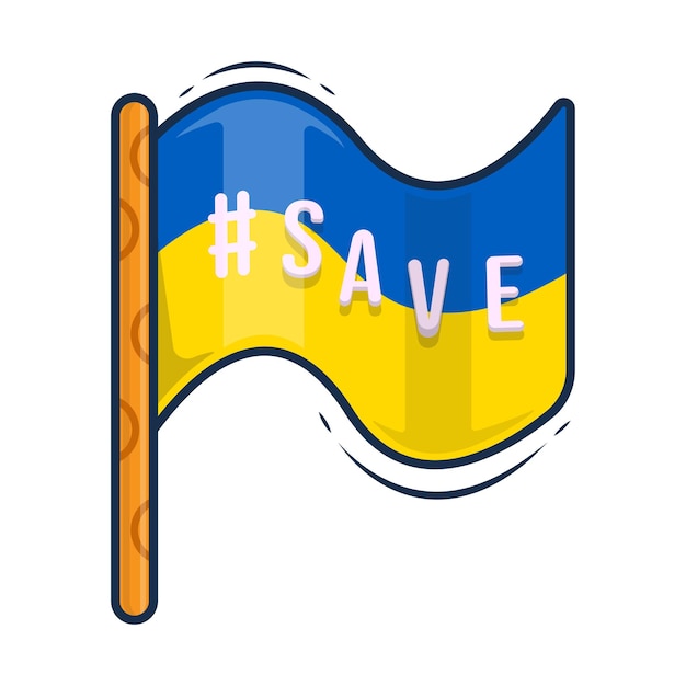 drapeau ukraine dessin animé vecteur illustration conception paix pour l'ukraine