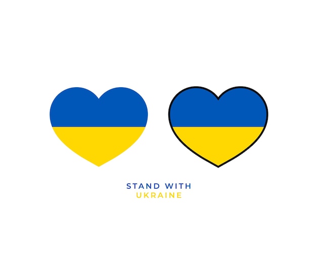 Drapeau de l'Ukraine à l'intérieur d'un symbole de pays ukrainien en forme de coeur