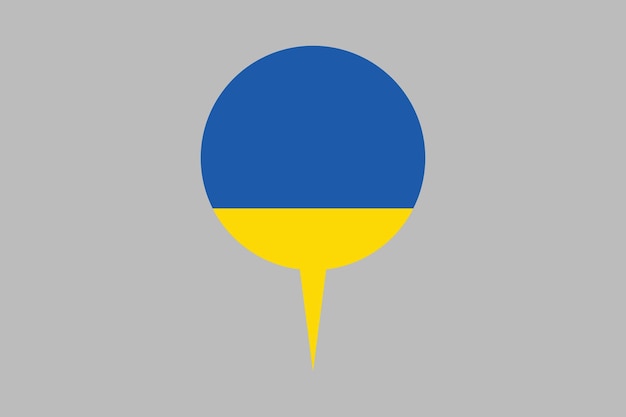 Vecteur drapeau de l'ukraine avec signe de localisation de l' ukraine drapeau d'ukraine vector drapeau ukrainien symbole du drapeau