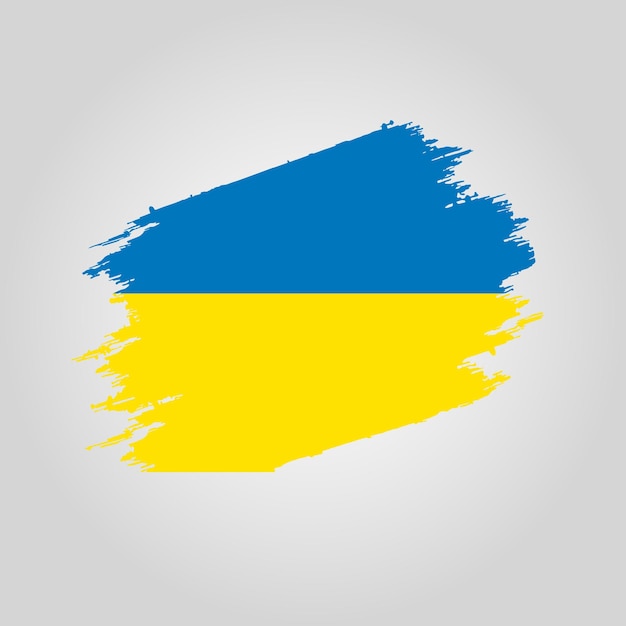 Drapeau de l'Ukraine de vecteur Coup de pinceau avec le modèle de fond grunge