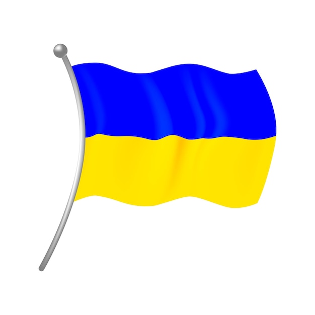 Vecteur drapeau ukrainien sur fond blanc