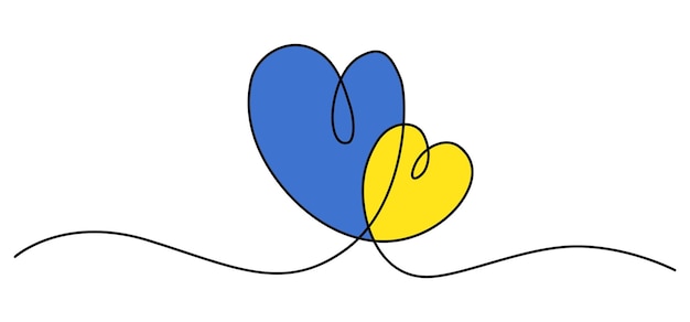 Vecteur drapeau ukrainien illustration vectorielle symbole de paix dessin au trait