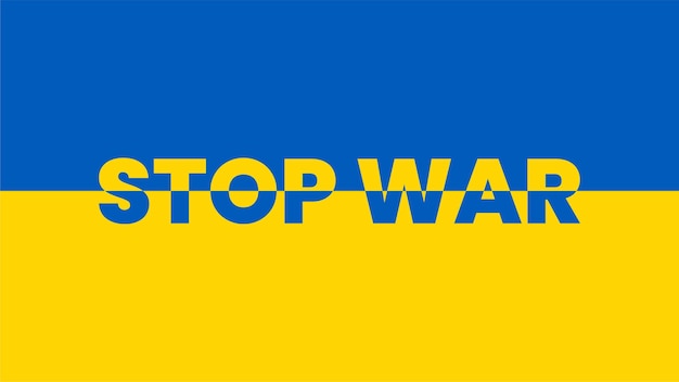 Drapeau Ukrainien Avec Texte Stop War