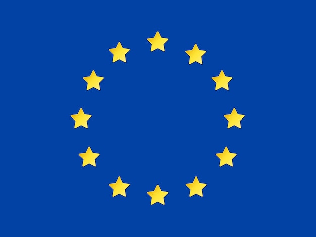 Vecteur drapeau de l'union européenne papier découpé fond vectoriel