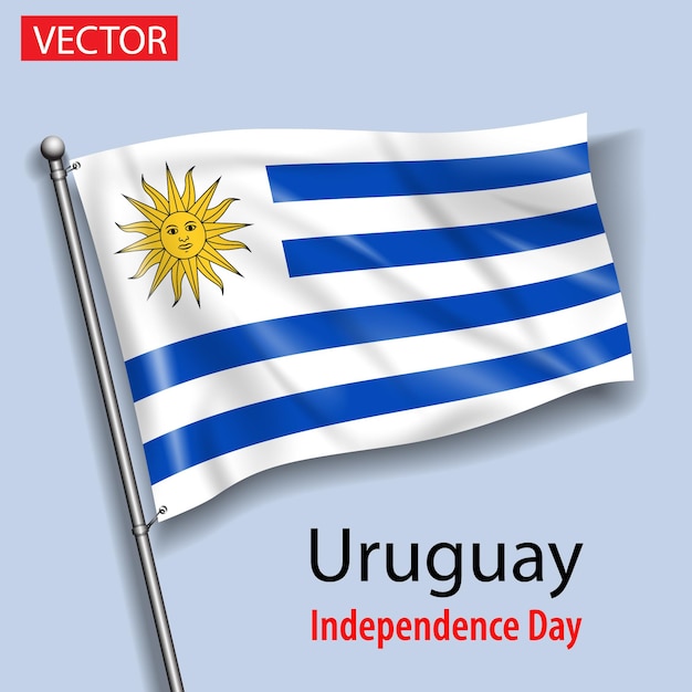 Vecteur drapeau de l'uruguay drapeaux vectoriels du jour de l'indépendance nationale en amérique internationale