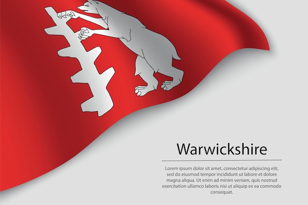 Le Drapeau De La Vague Du Warwickshire Est Un Comté D'angleterre Modèle Vectoriel De Bannière Ou De Ruban