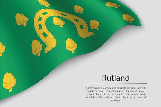 Le Drapeau à Vagues De Rutland Est Un Comté D'angleterre Modèle Vectoriel De Bannière Ou De Ruban