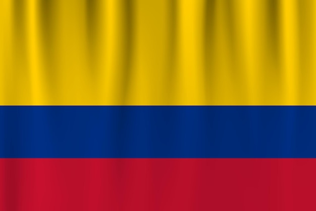 Drapeau de vecteur de Colombie Colambiaa waving flag background
