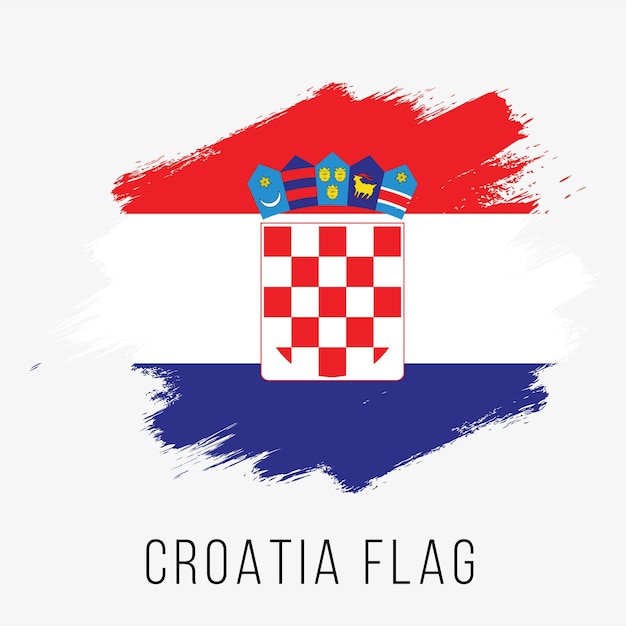 Drapeau de vecteur de Croatie. Drapeau de la Croatie pour le Jour de l'Indépendance. Drapeau grunge de la Croatie. Drapeau de la Croatie