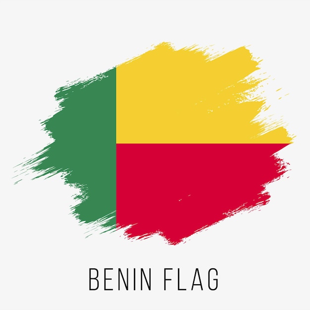 Drapeau De Vecteur Du Bénin Drapeau Du Bénin Pour Le Jour De L'indépendance Drapeau Du Bénin Grunge Drapeau Du Bénin Avec Grunge