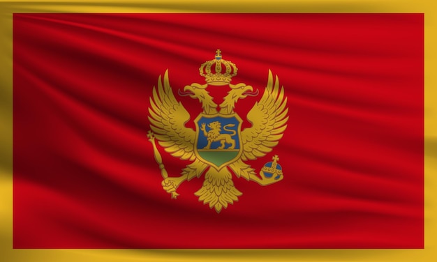 Drapeau de vecteur du Monténégro avec un palmier
