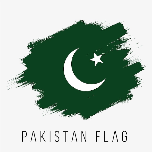 Drapeau de vecteur du Pakistan. Drapeau pakistanais pour la fête de l'indépendance. Drapeau grunge pakistanais