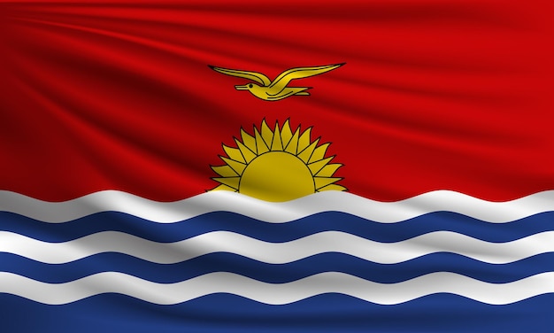 Drapeau De Vecteur De Kiribati Avec Un Palmier