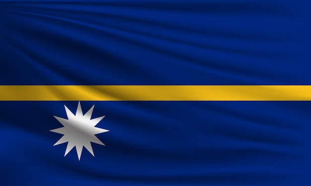 Drapeau De Vecteur De Nauru Avec Un Palmier