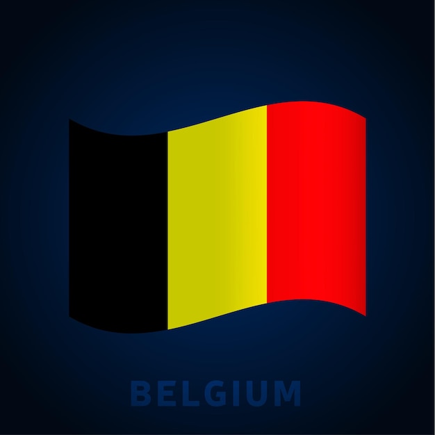 Drapeau de vecteur d'onde de Belgique. Agitant les couleurs officielles nationales et la proportion du drapeau. Illustration vectorielle.