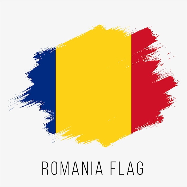 Drapeau de vecteur de Roumanie. Drapeau de la Roumanie pour le Jour de l'Indépendance. Drapeau roumain grunge. Drapeau Roumanie