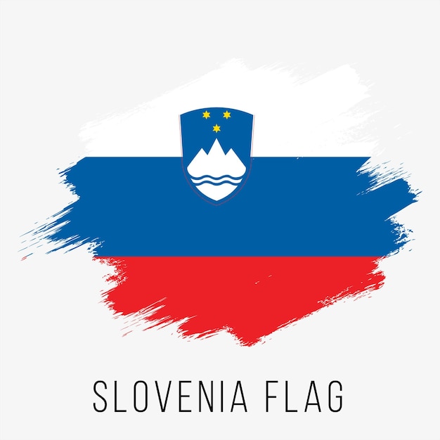 Drapeau de vecteur de Slovénie. Drapeau slovène pour la fête de l'indépendance. Drapeau de la Slovénie grunge. Drapeau Slovénie