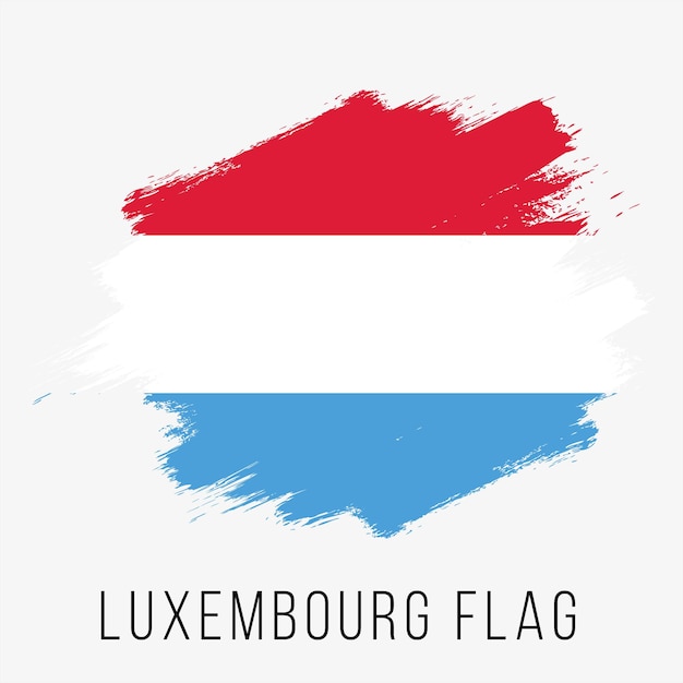 Drapeau vectoriel luxembourgeois. Drapeau luxembourgeois pour la fête de l'indépendance. Drapeau luxembourgeois grunge