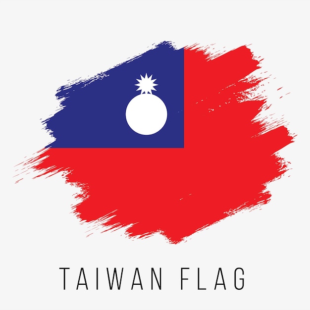 Drapeau vectoriel de Taïwan. Drapeau de Taïwan pour le Jour de l'Indépendance. Drapeau grunge de Taïwan. Drapeau de Taïwan