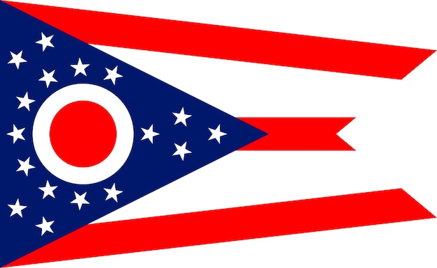 Drapeau vectoriel très détaillé de l'Ohio