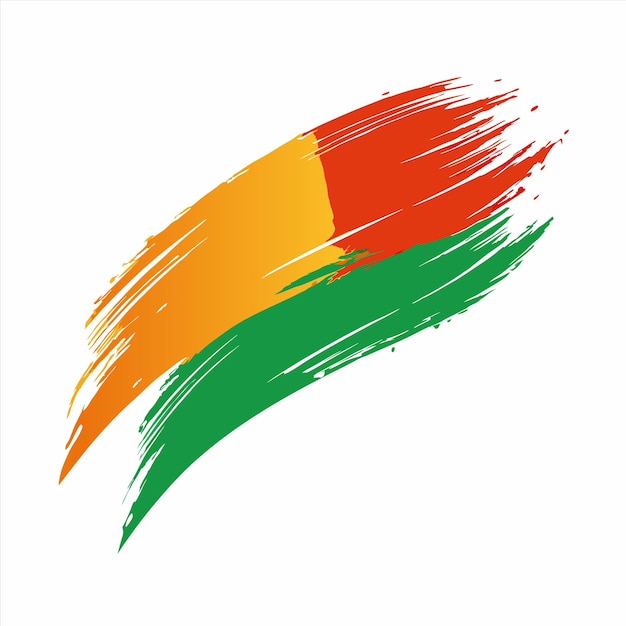 un drapeau vert et jaune coloré avec une bordure verte et rouge