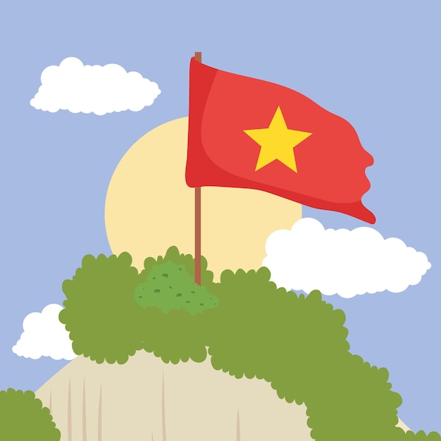 Drapeau Vietnamien Mignon