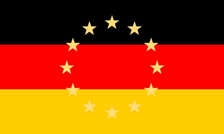 Vecteur drapeaux de l'allemagne et de l'union européenne