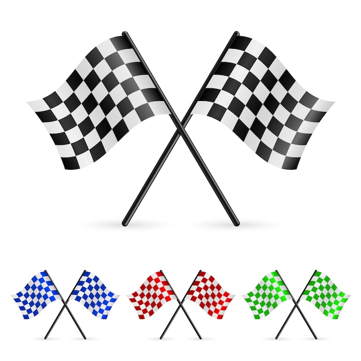 Vecteur drapeaux à carreaux