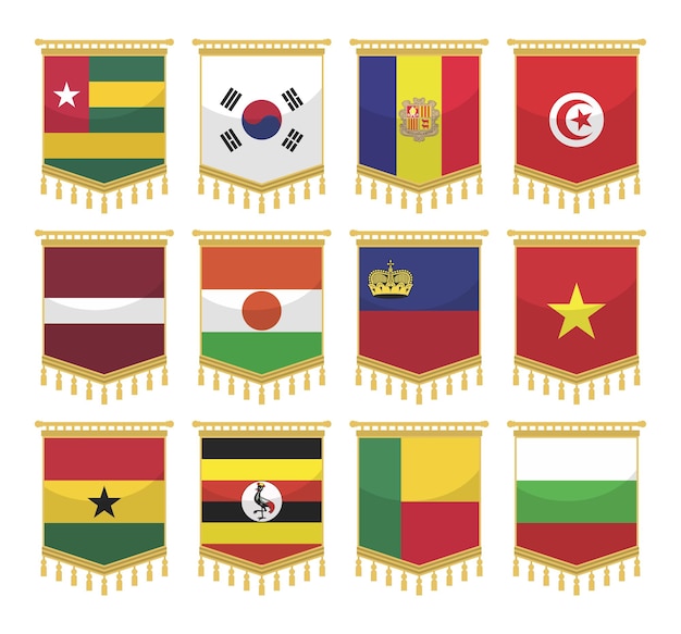 Drapeaux de la collection du monde