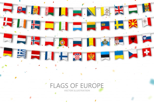 Drapeaux Colorés Pays D'europe