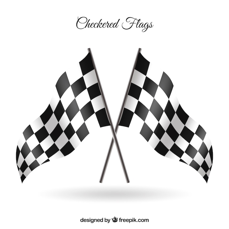 Vecteur drapeaux à damier avec un style réaliste