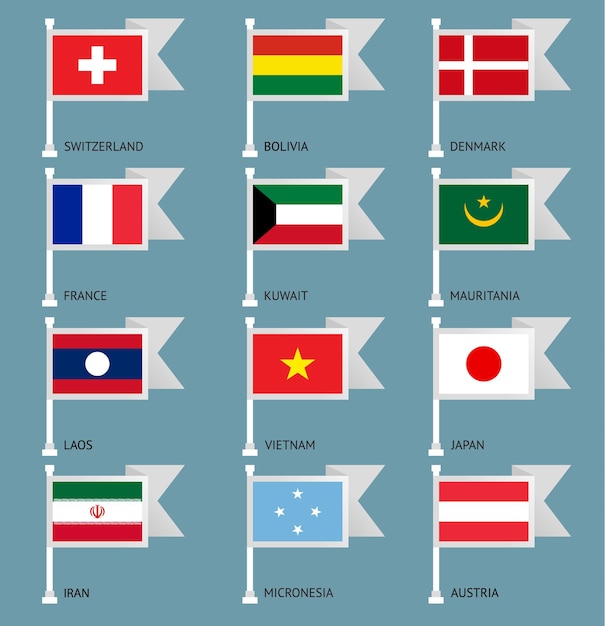 Vecteur drapeaux du monde