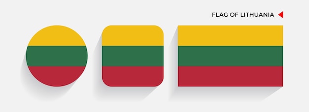 Les Drapeaux De Lituanie Disposés En Formes Carrées Rondes Et Rectangulaires