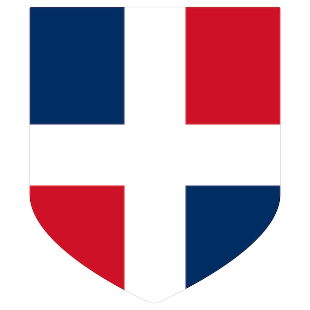 Vecteur drapeaux de la république dominicaine forme du drapeau dominicain