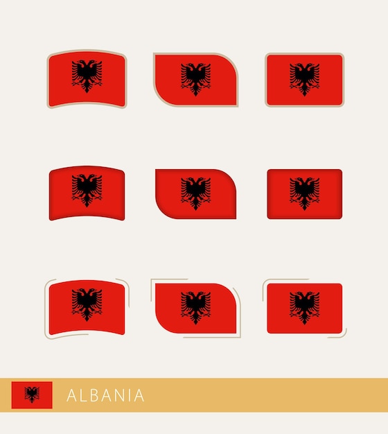 Drapeaux Vectoriels D'albanie Collection De Drapeaux D'albanie