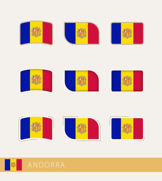 Drapeaux Vectoriels D'andorre Collection De Drapeaux D'andorre