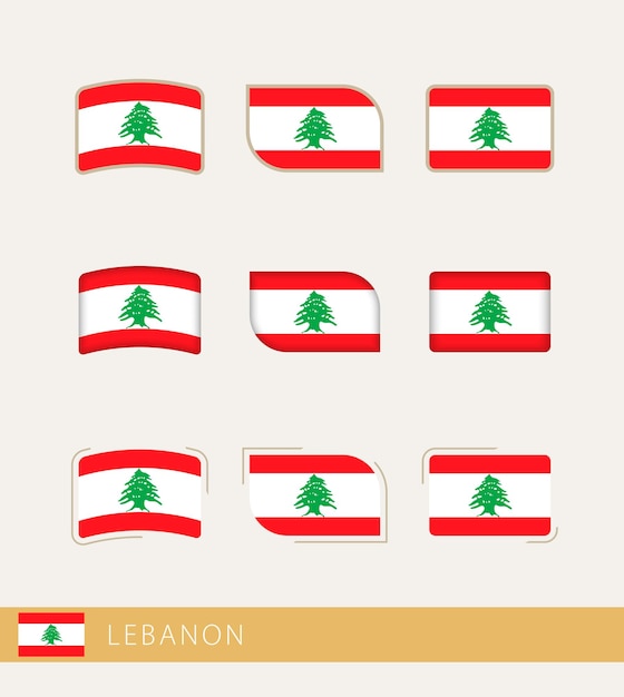 Drapeaux vectoriels du Liban collection de drapeaux du Liban