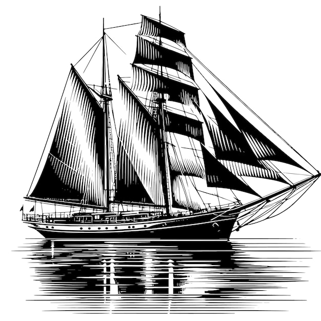 Vecteur a drawing of a ship with the word  ship  on it