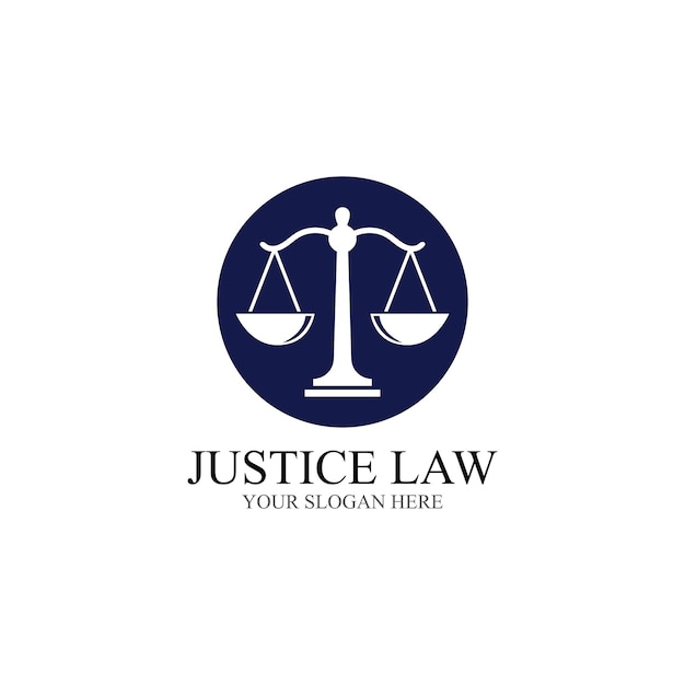 Droit De La Justice Logo Template Vector Illustration Design